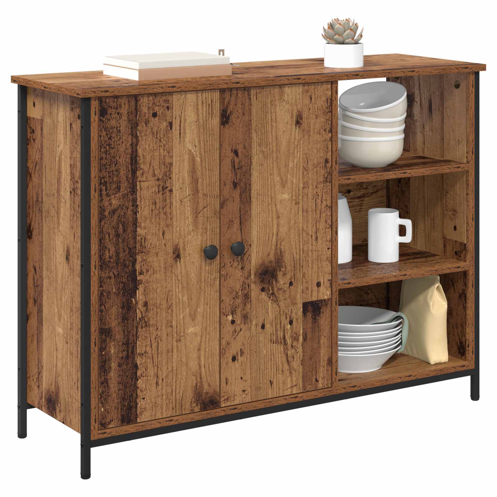 Sideboard 100 X 33 X 75 Cm Konstrueret Træ - Billede 3