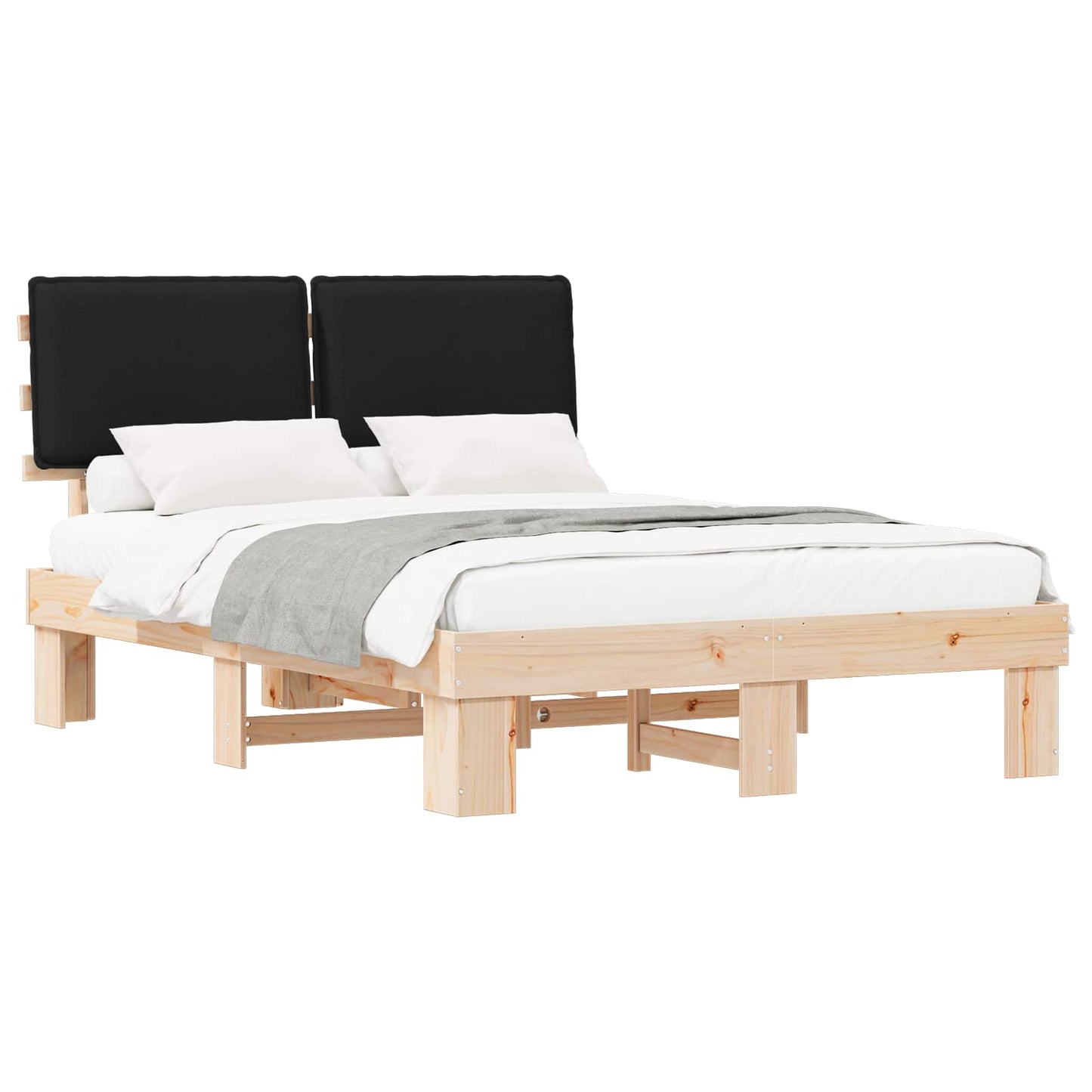 Sengestel Med Polstret Hovedgavl 140 X 200 Cm - Billede 2