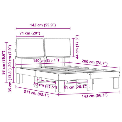 Sengestel Med Polstret Hovedgavl 140 X 200 Cm - Billede 11