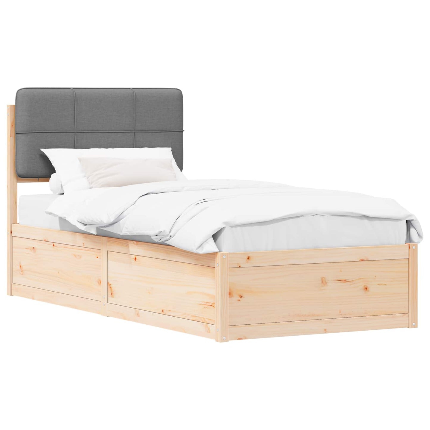 Sengestel Med Polstret Hovedgavl 90 X 200 Cm - Billede 2
