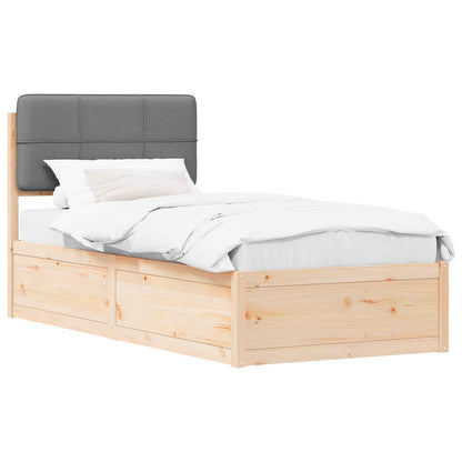 Sengestel Med Polstret Hovedgavl 90 X 200 Cm - Billede 2