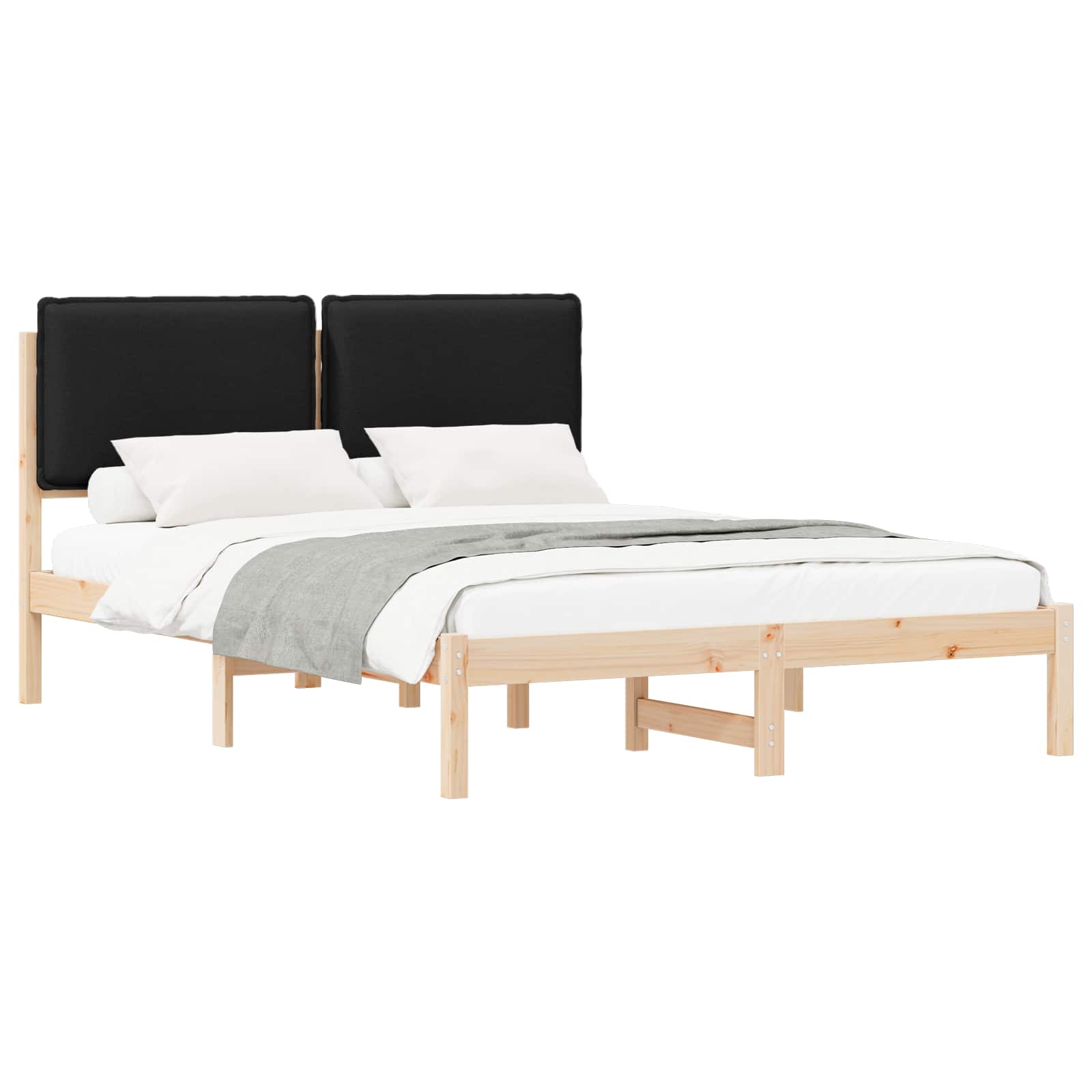 Sengestel Med Polstret Hovedgavl 160 X 200 Cm - Billede 2