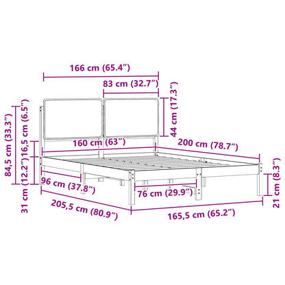 Sengestel Med Polstret Hovedgavl 160 X 200 Cm - Billede 11