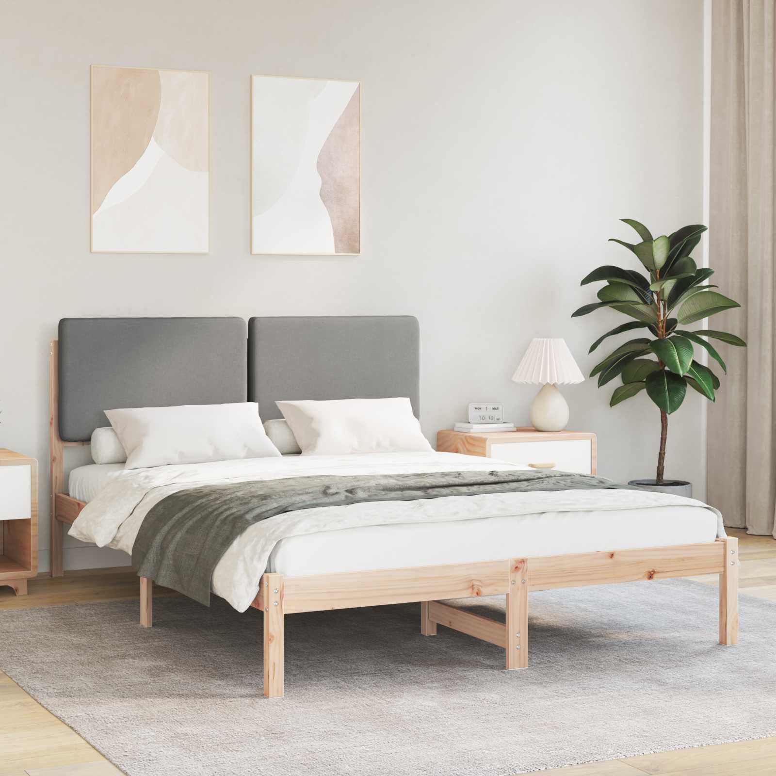 Sengestel Med Polstret Hovedgavl 160 X 200 Cm - Hovedbillede