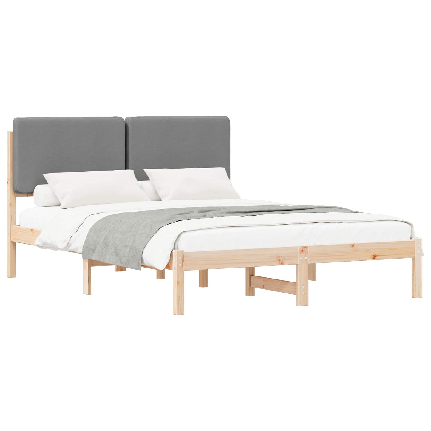Sengestel Med Polstret Hovedgavl 160 X 200 Cm - Billede 2