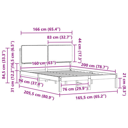 Sengestel Med Polstret Hovedgavl 160 X 200 Cm - Billede 11