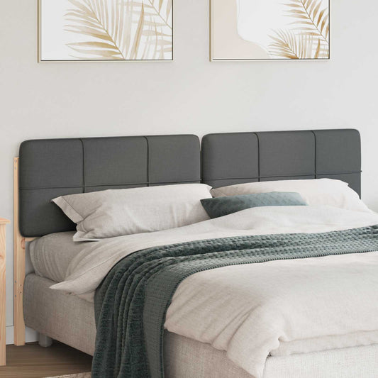 Polstret Sengegavl Grå Massiv Fyrretræ - Hovedbillede