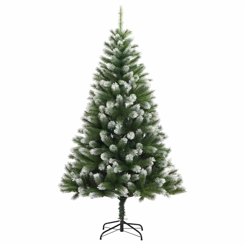 Kunstigt Hængslet Juletræ Med Flocked Sne Og Hvid 150 Cm - Billede 5