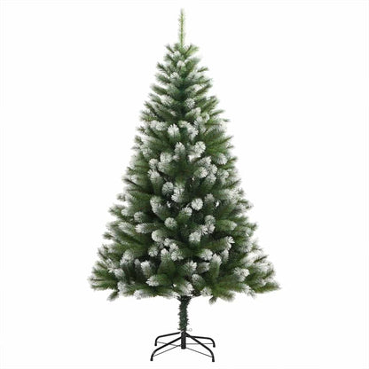 Kunstigt Hængslet Juletræ Med Flocked Sne Og Hvid 150 Cm - Billede 5