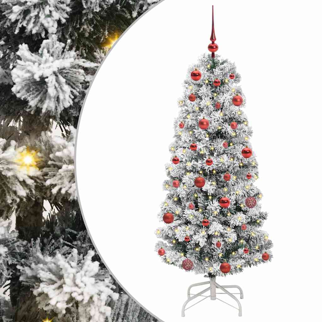Kunstigt Hinged Juletræ Med 150 Led'er Og Hvid 150 Cm - Billede 2