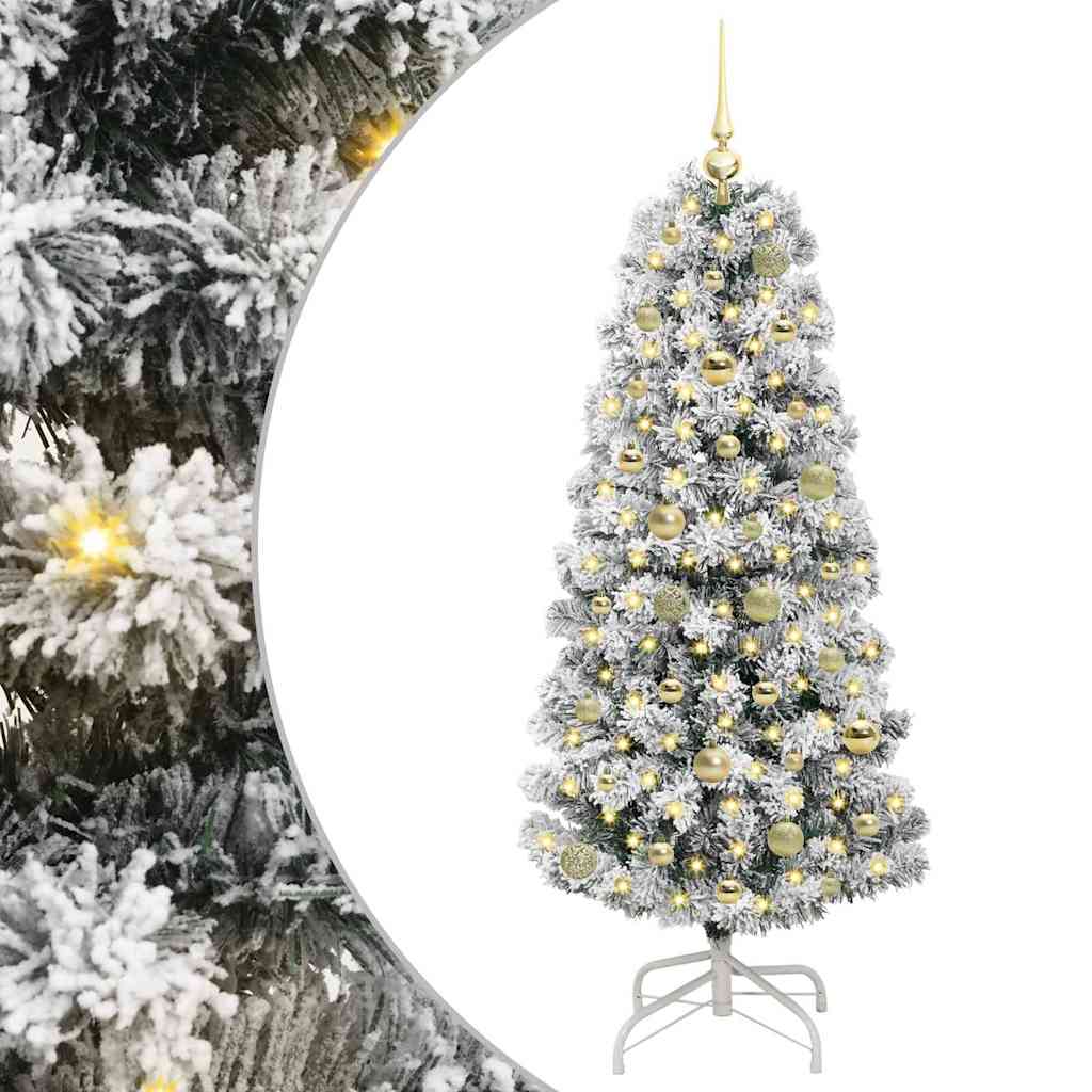 Kunstigt Hinged Juletræ Med 150 Led'er Og Hvid 150 Cm - Billede 2