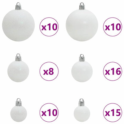 Kunstigt Juletræ Og Hvid 240 Cm Pvc Og Metal - Billede 7