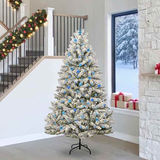 Kunstigt Juletræ Grøn Og Hvid 240 Cm PVC Og Metal - Hovedbillede