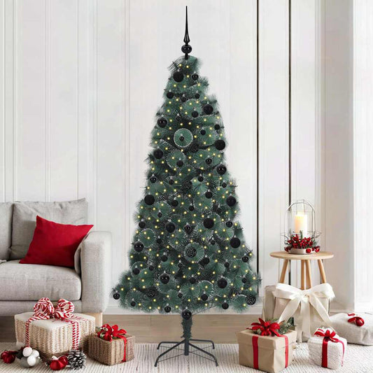 Kunstig Forbelyst Juletree Med Kuglesæt 210 Cm Pet - Hovedbillede