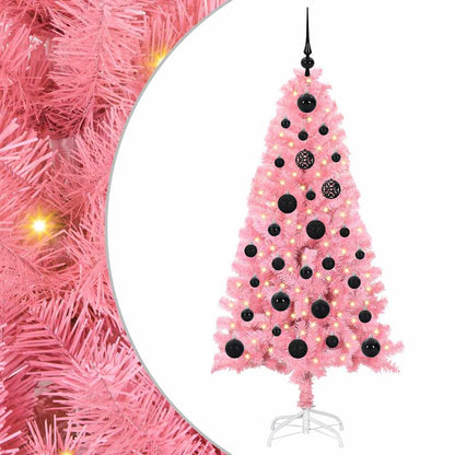 Juletræ Med 150 Led'er Med Stativ Lyserød 150 Cm Pvc - Billede 2