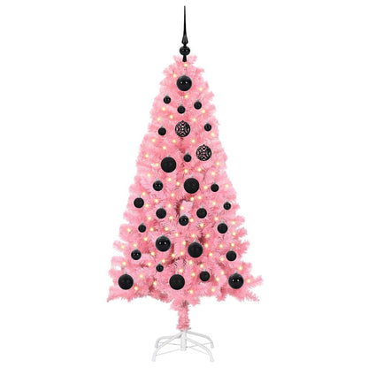 Juletræ Med 150 Led'er Med Stativ Lyserød 150 Cm Pvc - Billede 3