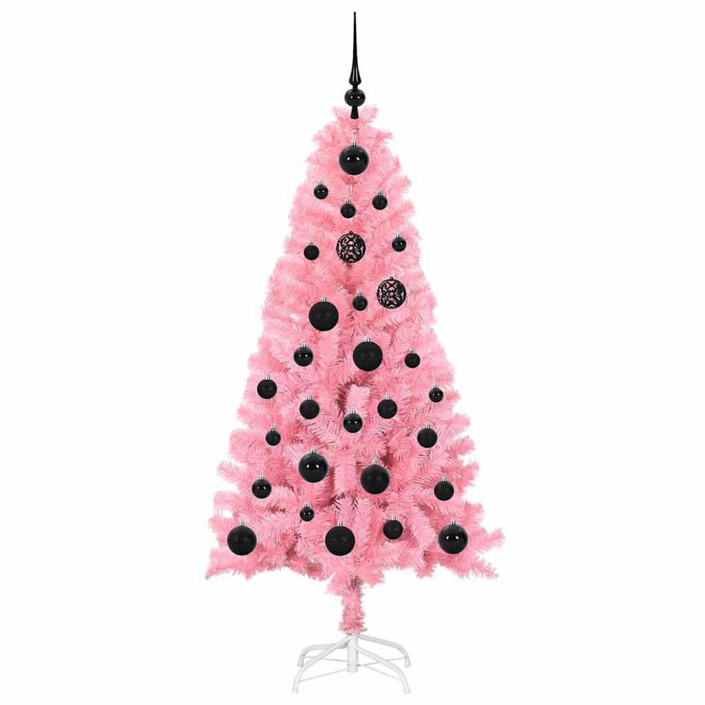Juletræ Med 150 Led'er Med Stativ Lyserød 150 Cm Pvc - Billede 4