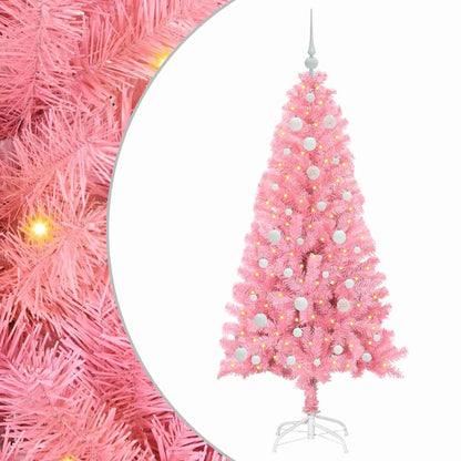 Juletræ Med 150 Led'er Med Stativ Lyserød 150 Cm Pvc - Billede 2