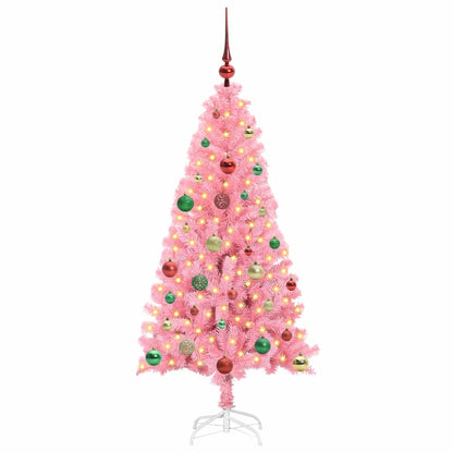 Juletræ Med 150 Led'er Med Stativ Lyserød 150 Cm Pvc - Billede 3