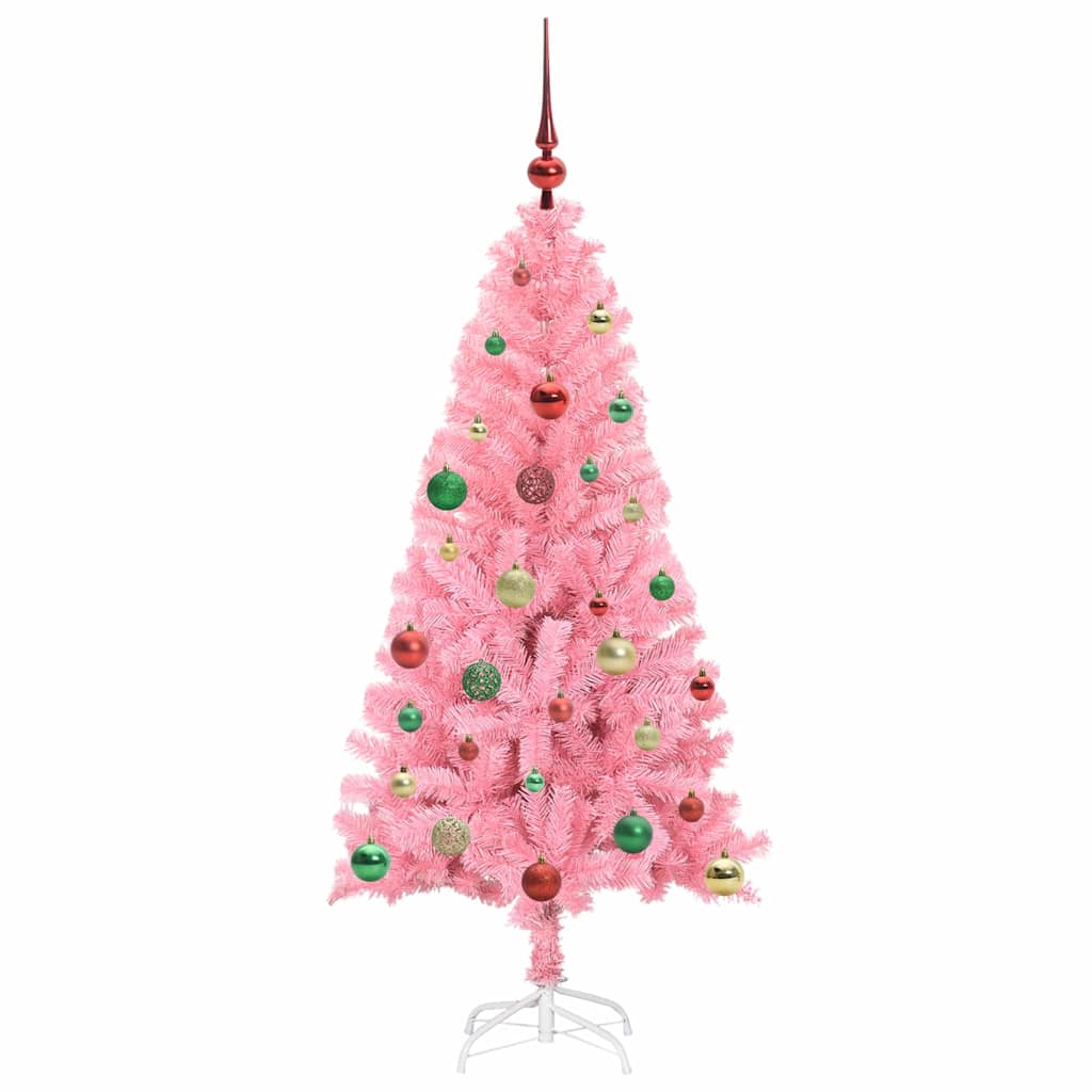 Juletræ Med 150 Led'er Med Stativ Lyserød 150 Cm Pvc - Billede 6