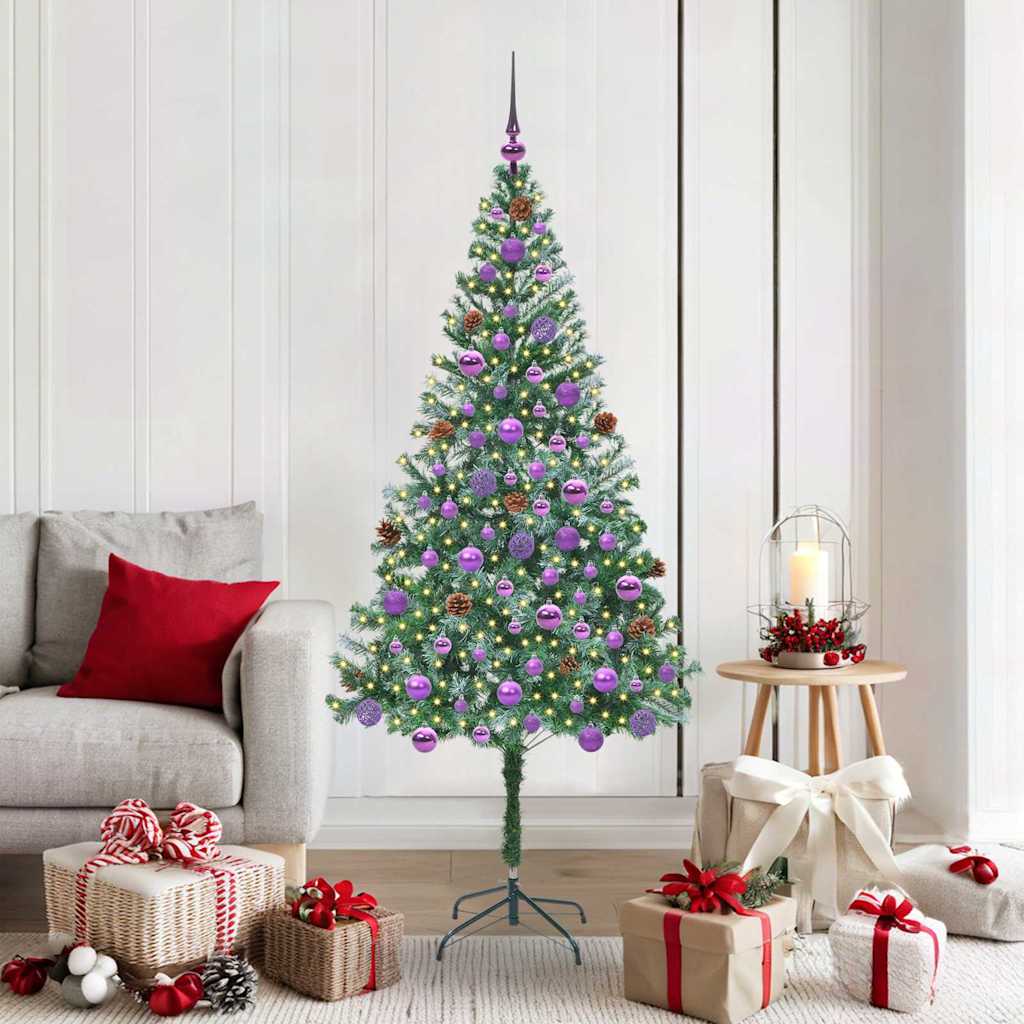 Kunstigt Juletræ Med 300 Led'er 180 Cm Pvc Og Stål - Hovedbillede