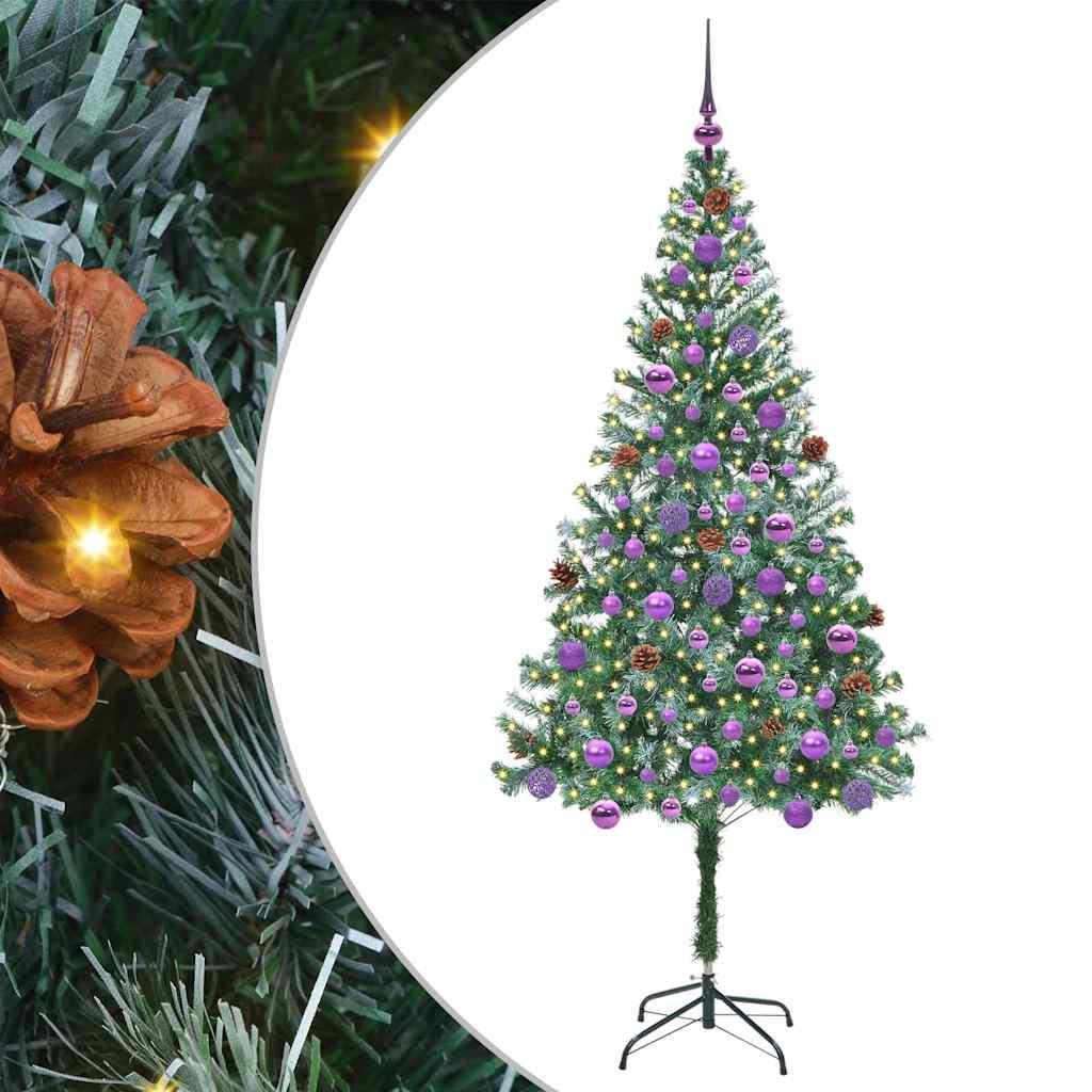 Kunstigt Juletræ Med 300 Led'er 180 Cm Pvc Og Stål - Billede 2