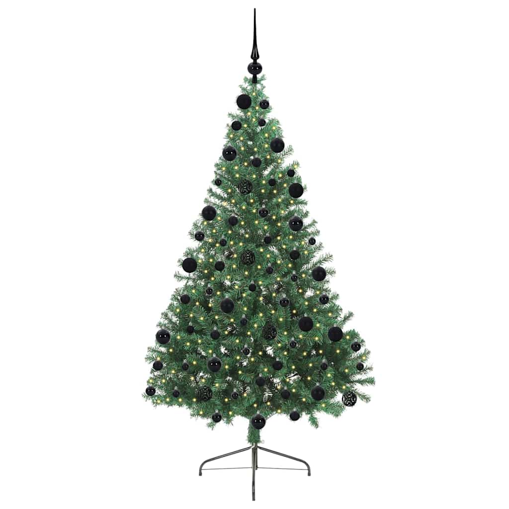 Kunstig Forbelyst Juletræ Med 300 Led'er 210 Cm Pvc - Billede 3