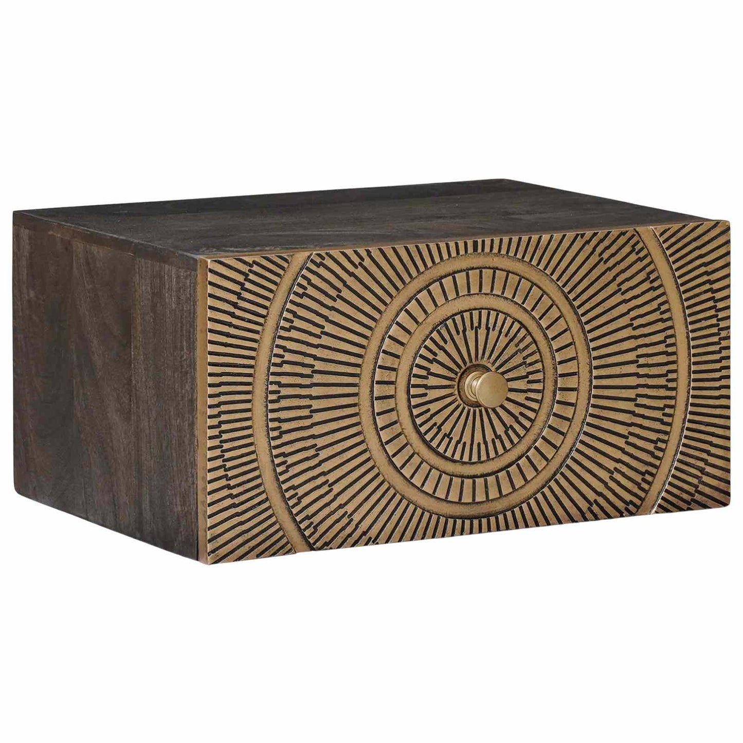 Håndlavet Natbord Kaffe 40 X 30 X 20 Cm Massivt Mangotræ - Hovedbillede