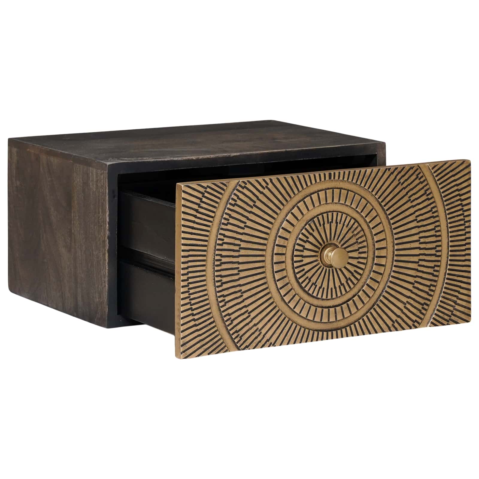 Håndlavet Natbord Kaffe 40 X 30 X 20 Cm Massivt Mangotræ - Billede 2