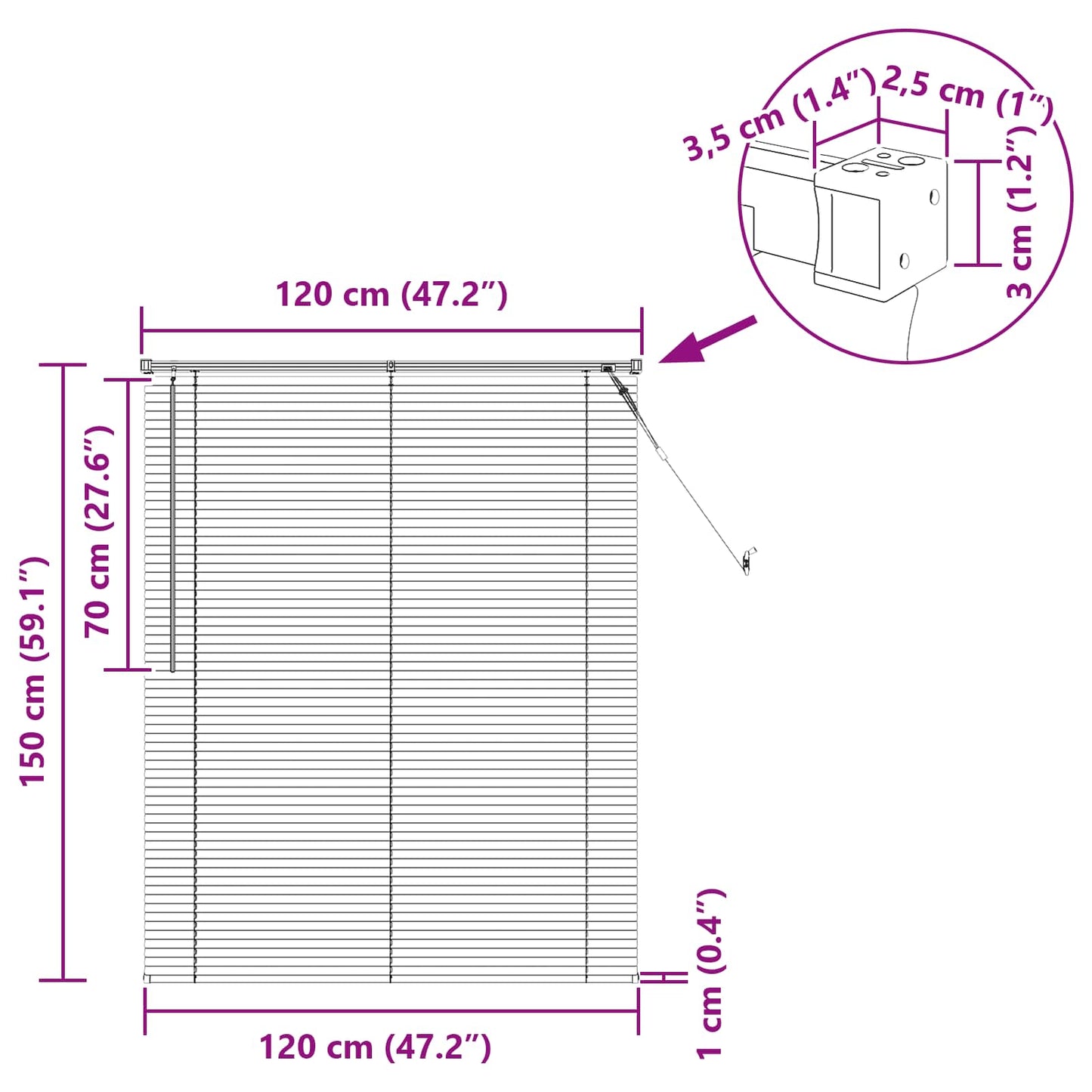 Persienner 150 X 120 Cm Pvc - Billede 10