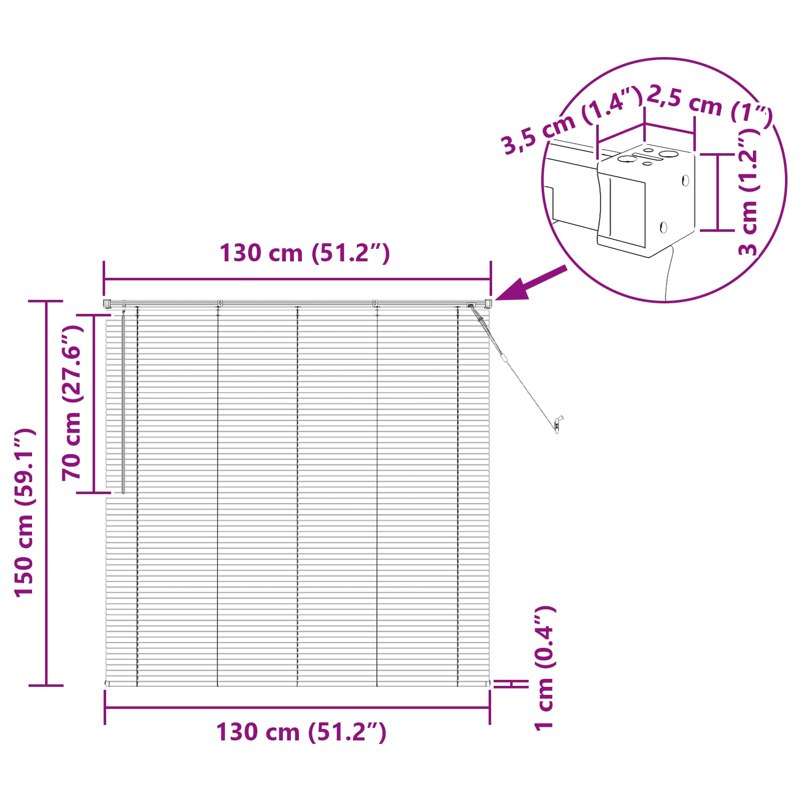 Persienner 150 X 130 Cm Pvc - Billede 10