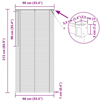 Persienner Indstillelig Mørk Med Mønster 213 X 90 Cm Pvc - Billede 10