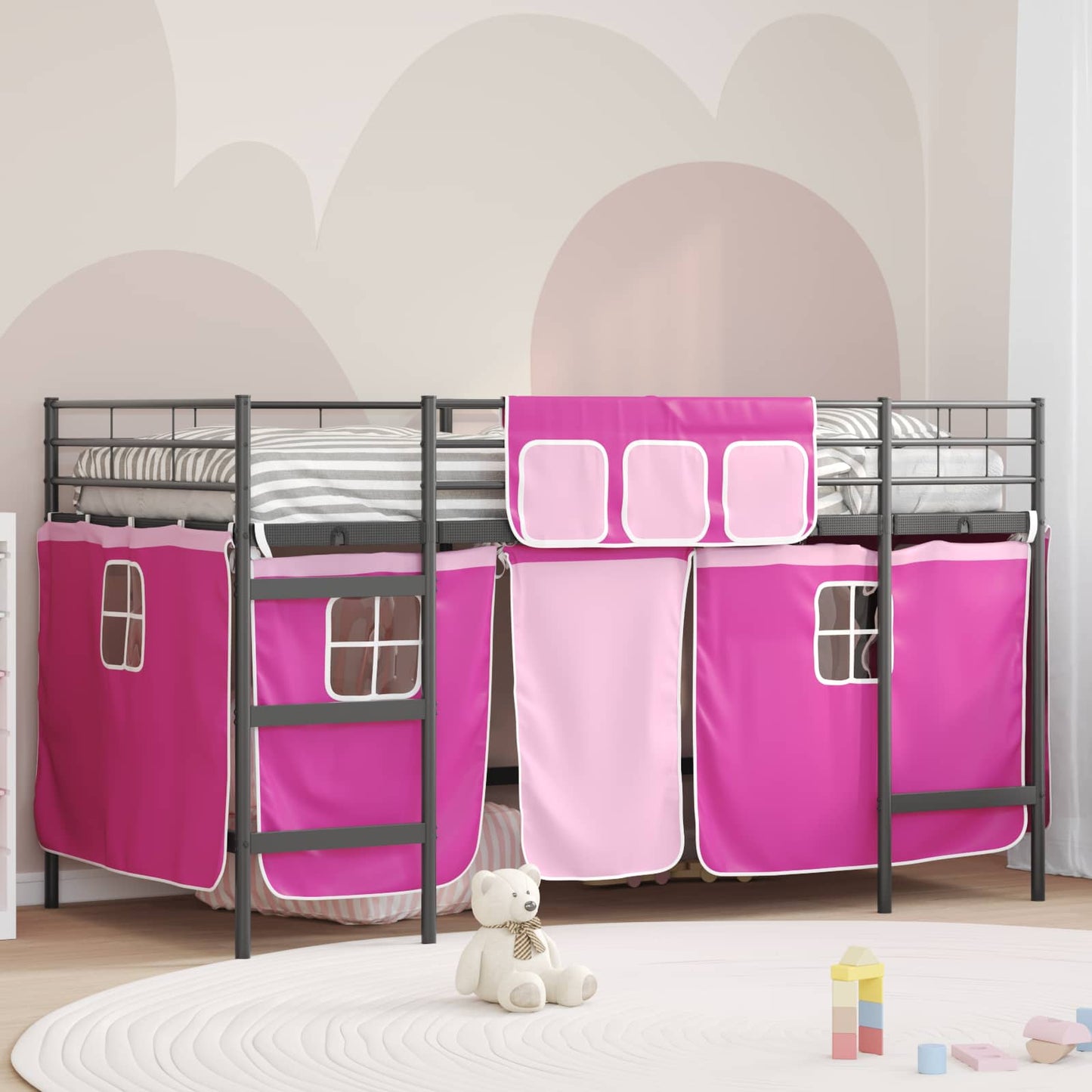 Kids'loftseng Med Gardiner - Variant 42020807