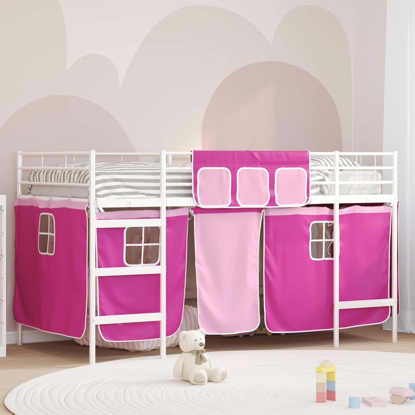 Kids'loftseng Med Gardiner - Variant 42020823