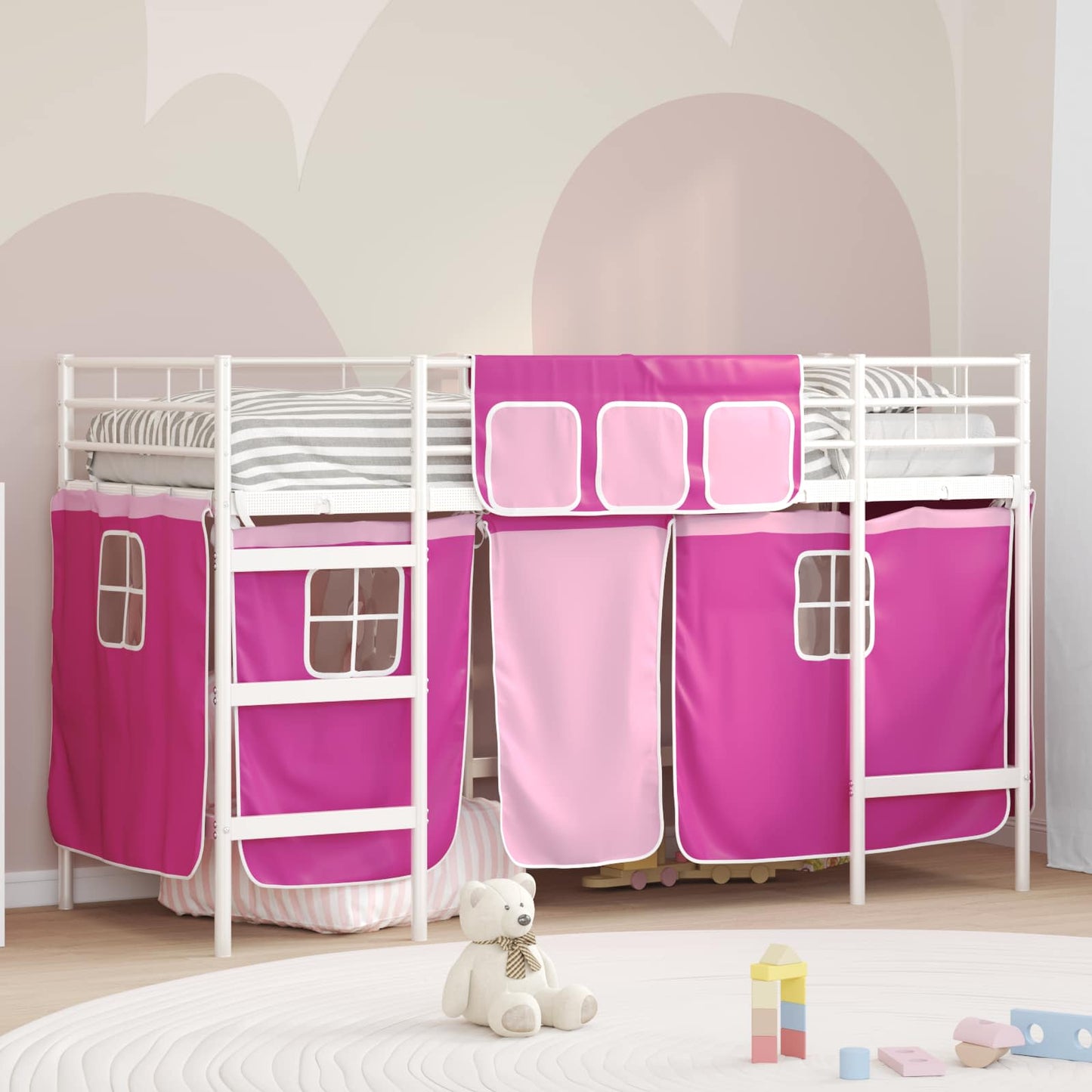 Kids'loftseng Med Gardiner - Variant 42020826