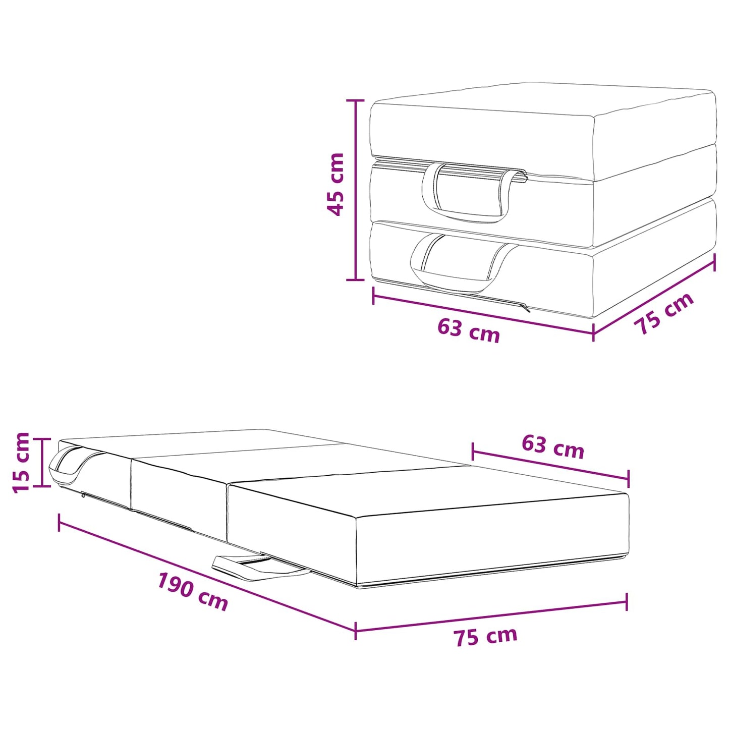 Samlebar Sofa Seng 75 X 63 X 45 Cm - Billede 10