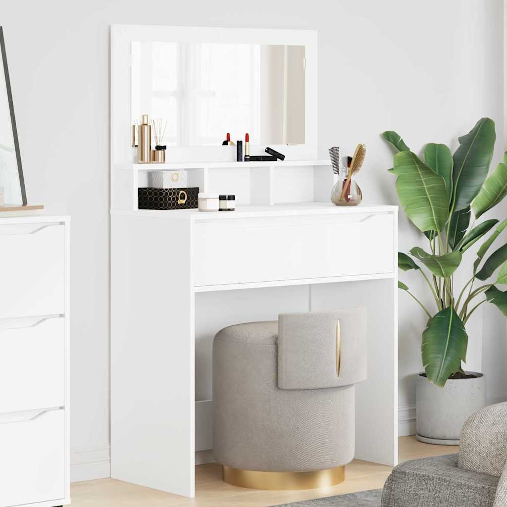 Soveværelsessminkeborde 80 X 39,6 X 135 Cm Konstrueret Træ - Hovedbillede
