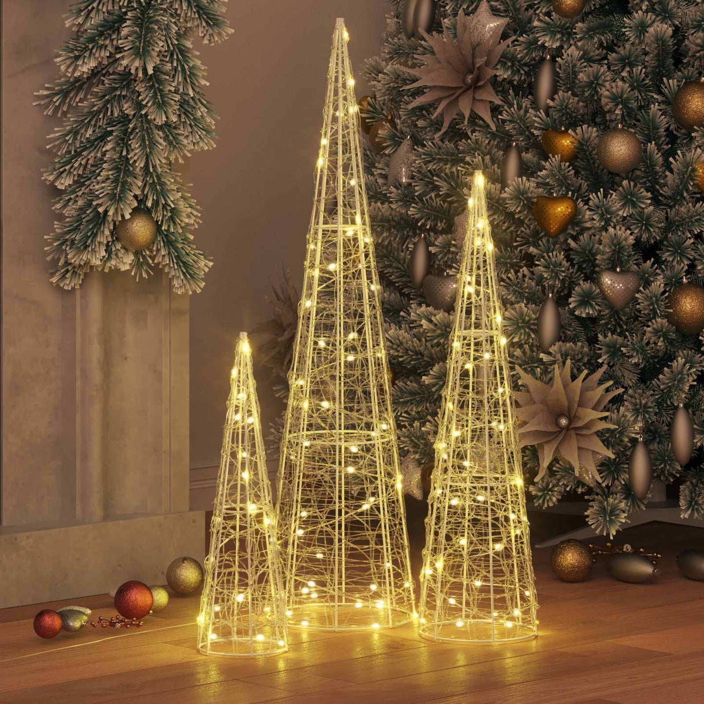 Juletræ Med 90 Led'er 3 Dele 20 X 20 X 80 Cm Akryl - Billede 3