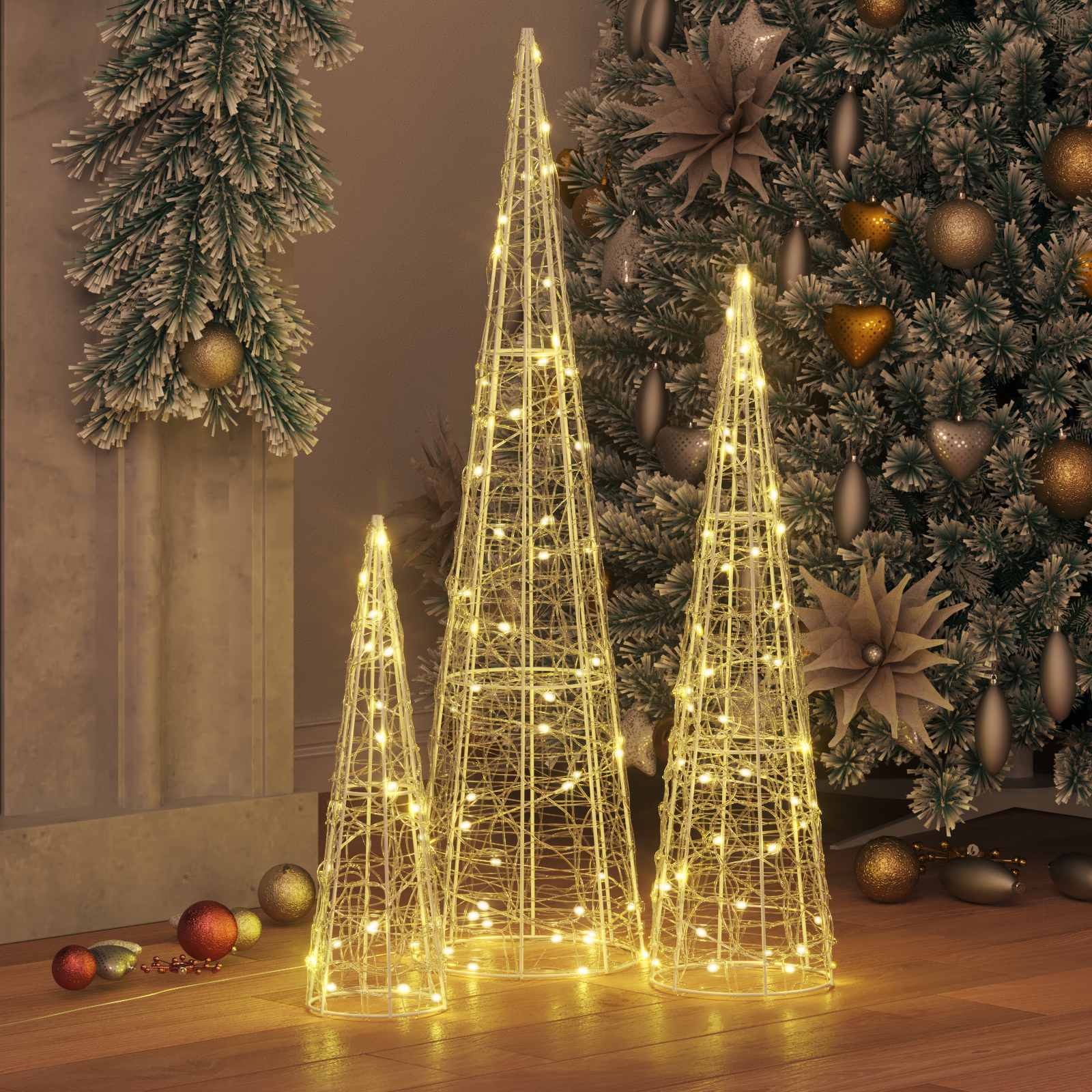 Juletræ Med 90 Led'er 3 Dele 20 X 20 X 80 Cm Akryl - Billede 3