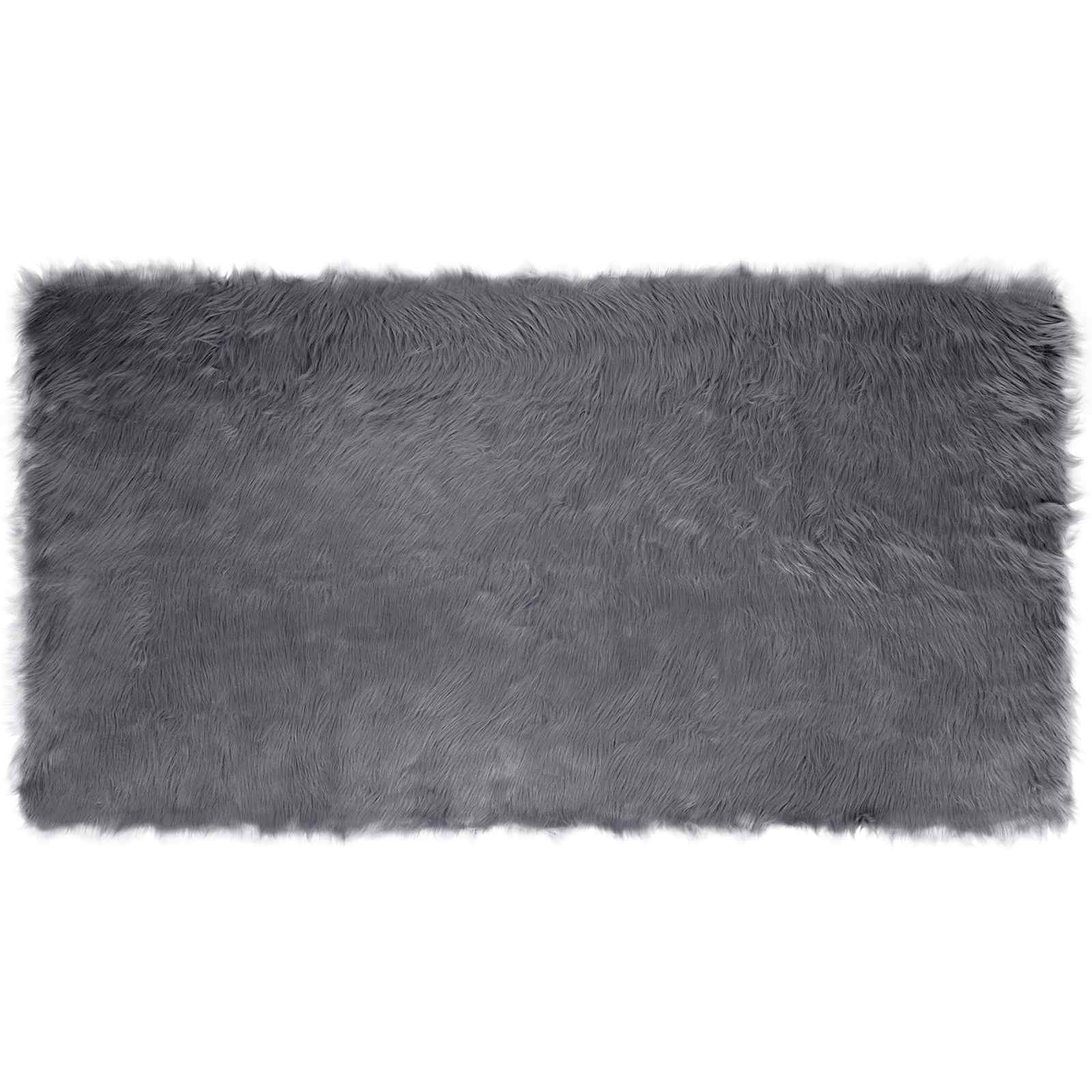 Fuskobbel Lammeskindstæppe Tafalla Antracit 80 X 150 Cm - Billede 2