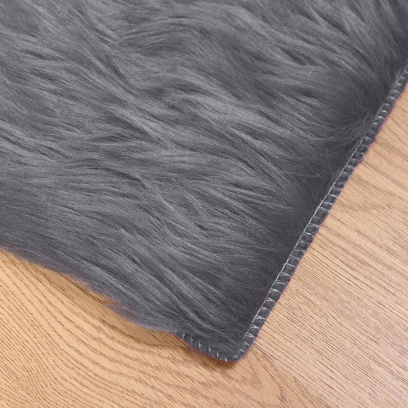 Fuskobbel Lammeskindstæppe Tafalla Antracit 100 X 200 Cm - Billede 7