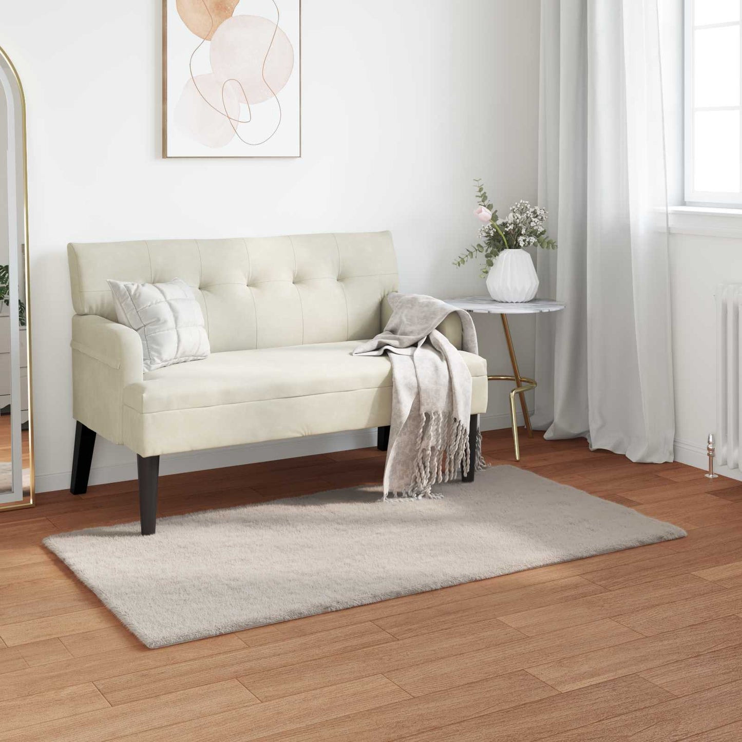 Skridsikker Faux Kanin Tæppe Olite 60 X 110 Cm Polyester - Hovedbillede