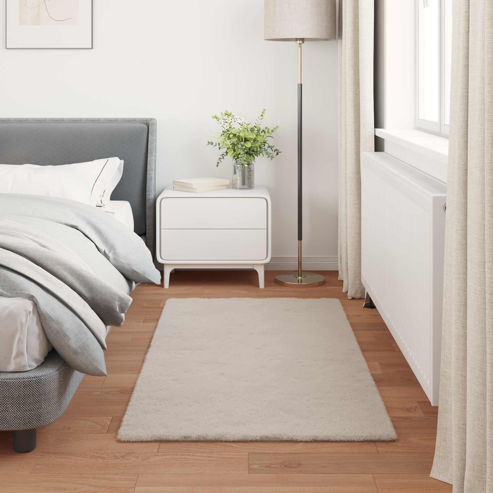 Skridsikker Faux Kanin Tæppe Olite 60 X 110 Cm Polyester - Billede 4