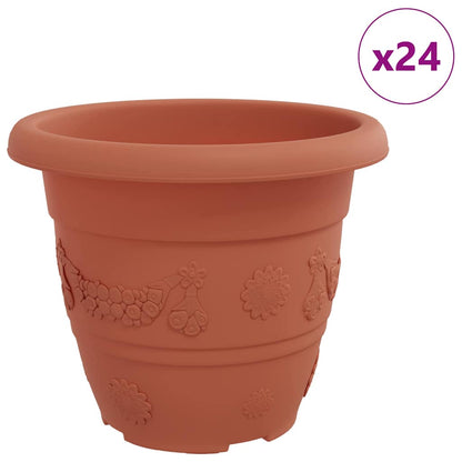 Rund Blomsterpotte 24 Dele Mursten Ø 26 X 21.5 Cm Plastik - Billede 2