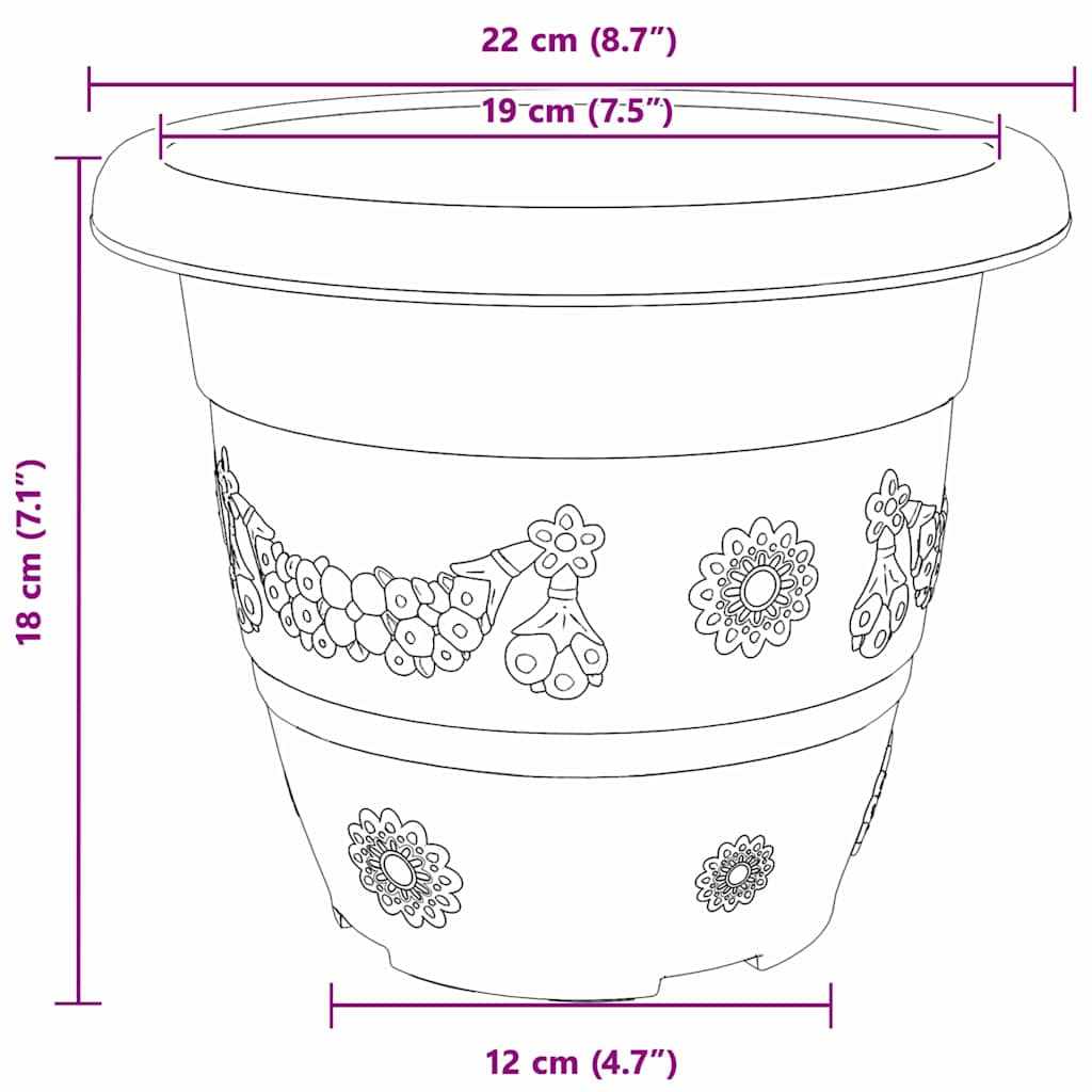 Rund Blomsterpotte 24 Dele Mursten Ø 26 X 21.5 Cm Plastik - Billede 9