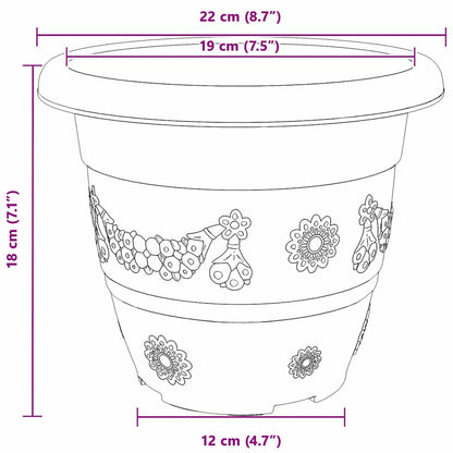 Rund Blomsterpotte 24 Dele Mursten Ø 26 X 21.5 Cm Plastik - Billede 9