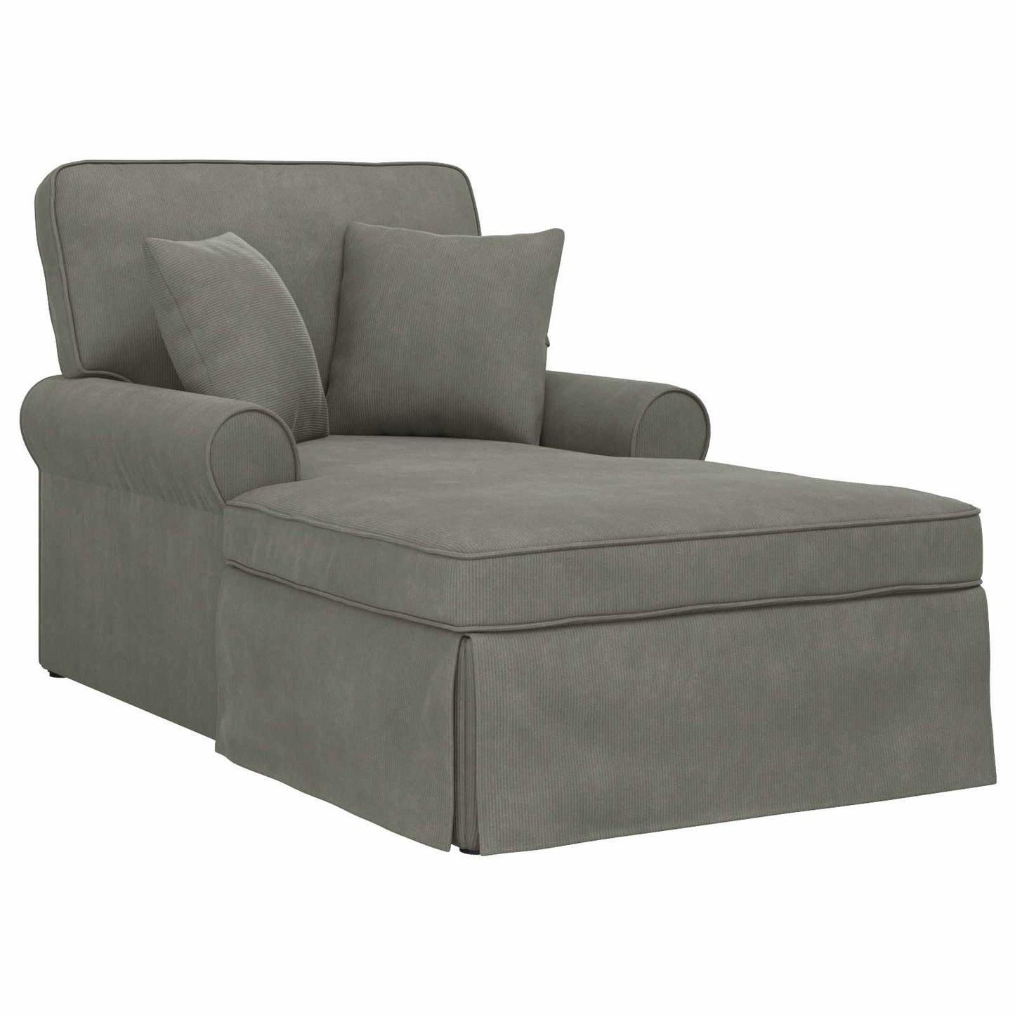Chaise Lounge Med Volant Med Pude 3 Dele Velourstof - Billede 2