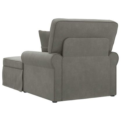Chaise Lounge Med Volant Med Pude 3 Dele Velourstof - Billede 6