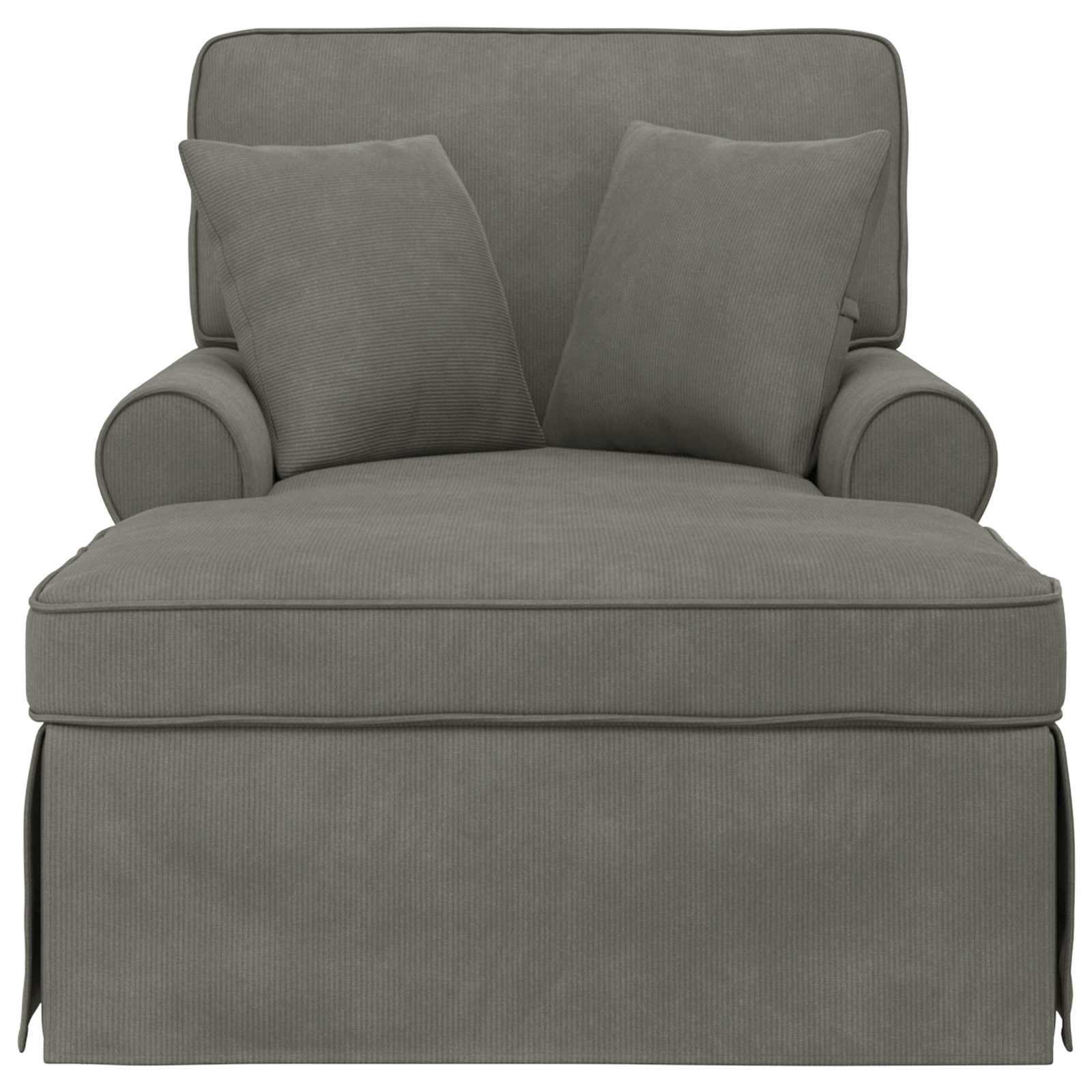 Chaise Lounge Med Volant Med Pude 3 Dele Velourstof - Billede 4