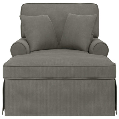 Chaise Lounge Med Volant Med Pude 3 Dele Velourstof - Billede 4